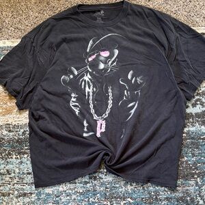 Men’s 3XL Heavyweight Black Cotton Pink Panther Promo Graphic Boxy T Shirt
